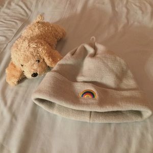 NWT Urban Outfitters Gray Rainbow Beanie (rare!)